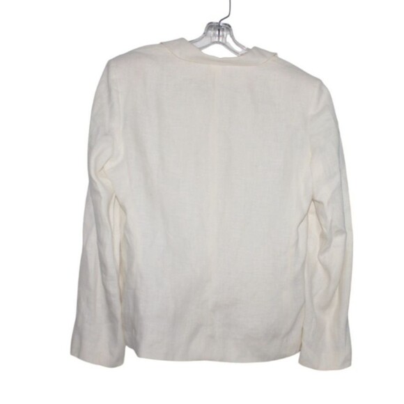 Harve Benard Blouse Linen Top Womens 12 Ivory Long Sleeves Size 12 - Picture 5 of 6